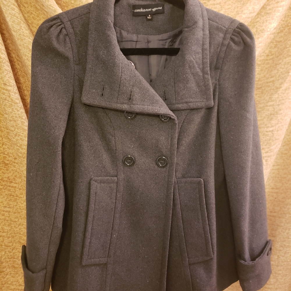 NEW dark grey peacoat